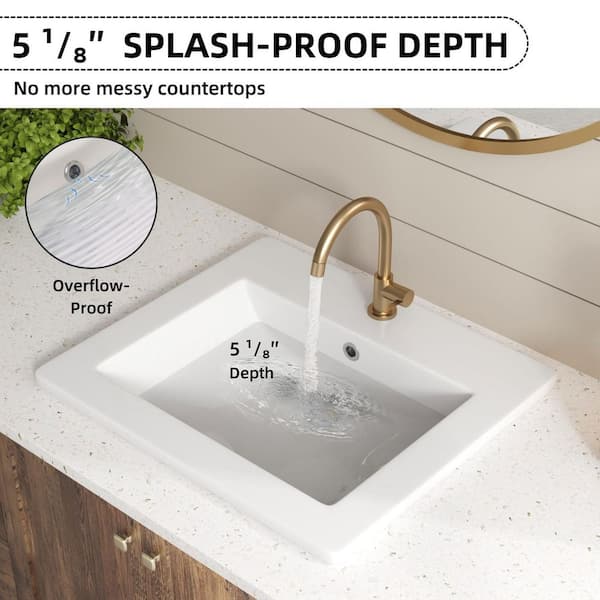 Los Flexi Drop In Bathroom Sink 21 in. x 18 in. Vintage Style