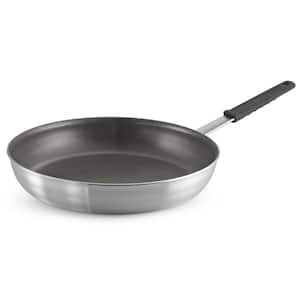 Professional Fusion 14 in. Aluminum Frying Pan in Satin Silver