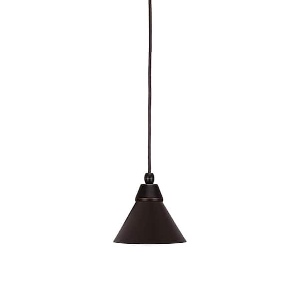 Unbranded Bryson 60-Watt 1-Light Brown Shaded Pendant Light Mini Pendant with 7 in. Brown Metal Shade , No bulb included