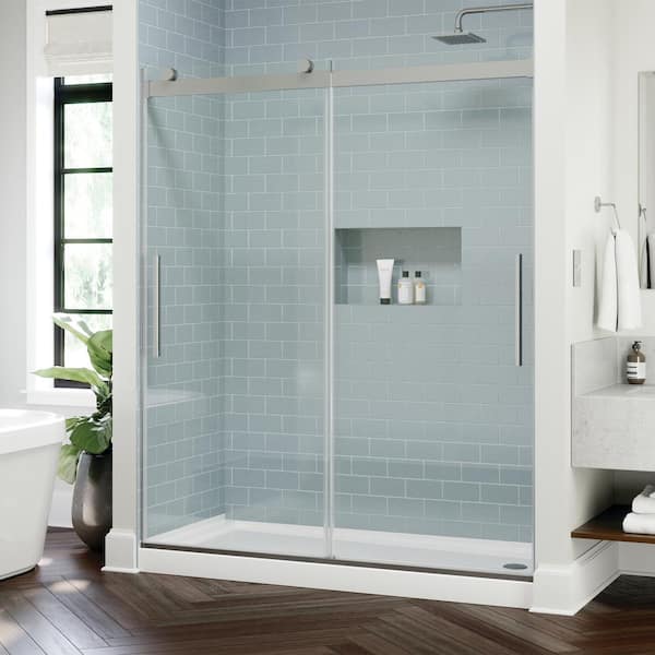 Classic 500 60 in. W x 71 in. H Frameless Sliding Shower Door, Chrome, 6 mm Clear Glass