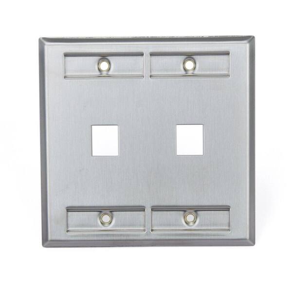 Leviton Stainless Look 2-Gang Audio/Video Wall Plate (1-Pack)