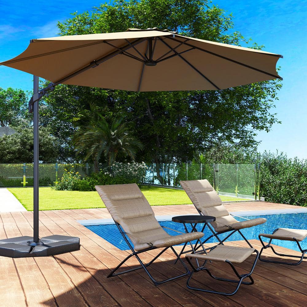 Vienna 10ft Brown Polyester Cantilever Umbrella with Steel Pole