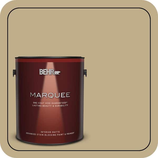 BEHR MARQUEE 1 gal. #S320-4 Oat Field One-Coat Hide Matte Interior Paint & Primer