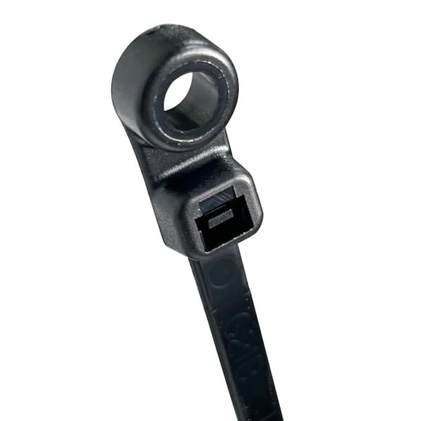 Unbranded 8 in. Mountable 75 lbs. Tensile Strength UL 21 Rated Cable Zip Ties UV (Black) (100-Pack)