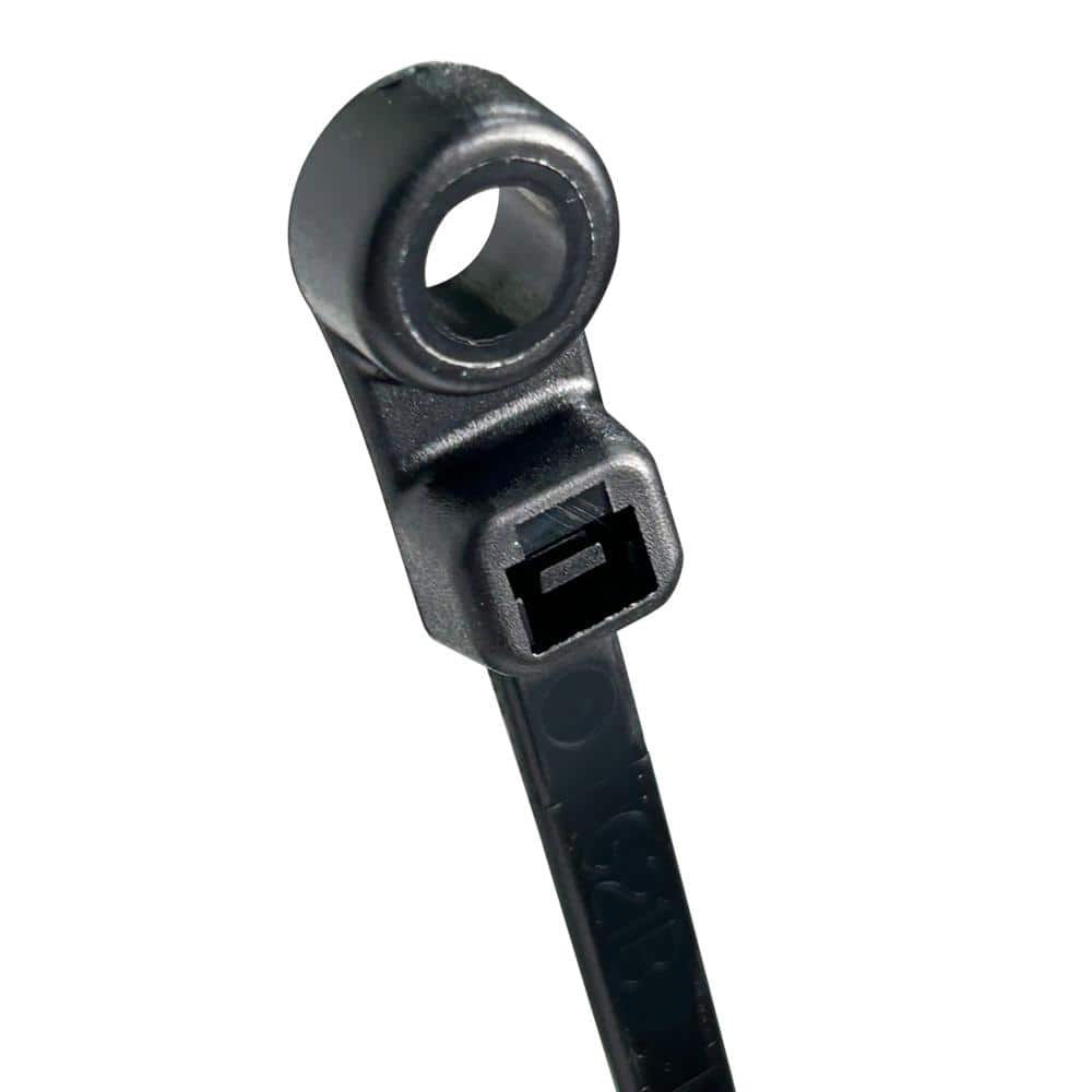 8 in. Mountable 75 lbs. Tensile Strength UL 21 Rated Cable Zip Ties UV (Bla