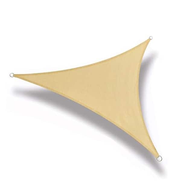 12 ft. x 12 ft. x 12 ft. Triangle Sun Shade Sail Canopy UV Block Sunshade for Outdoor Patio Garden Backyard Sand Beige