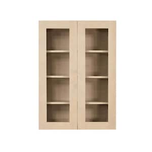 Lancaster Shaker Assembled 24x42x12 in. Wall Mullion Door Cabinet with 2 Doors 3 Shelves in Stone Wash