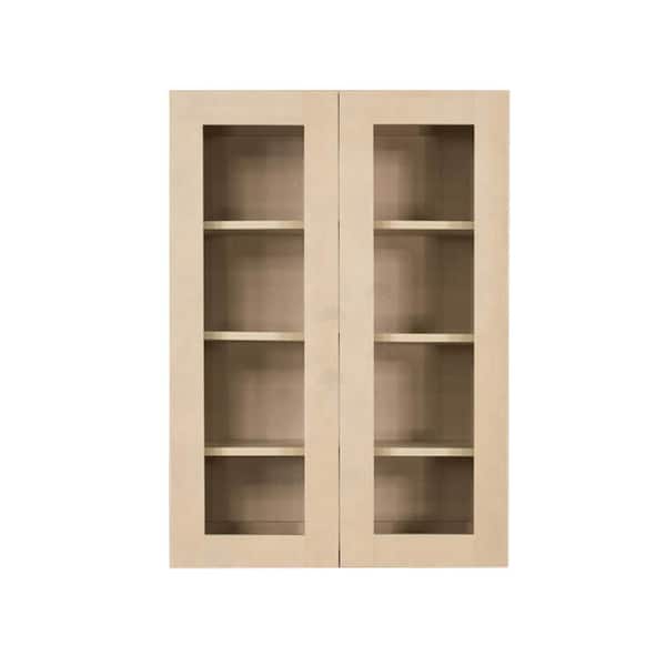 LIFEART CABINETRY Lancaster Shaker Assembled 36x42x12 in. Wall Mullion Door Cabinet with 2 Doors 3 Shelves in Stone Wash