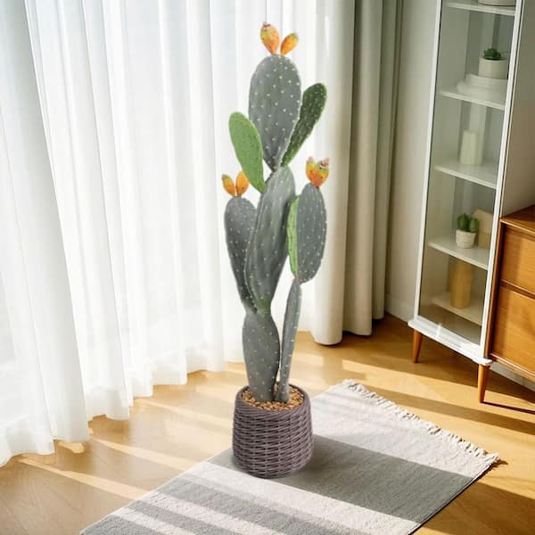 3 ft. Tall Artificial Cactus, Realistic Faux Cactus Plant with