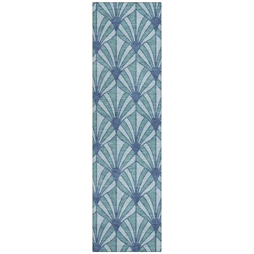 Chantille Machine Washable Indoor/Outdoor Abstract ACN2426 Teal 2 ft. x 7 ft. Runner Rug price history on PriceWatchPro