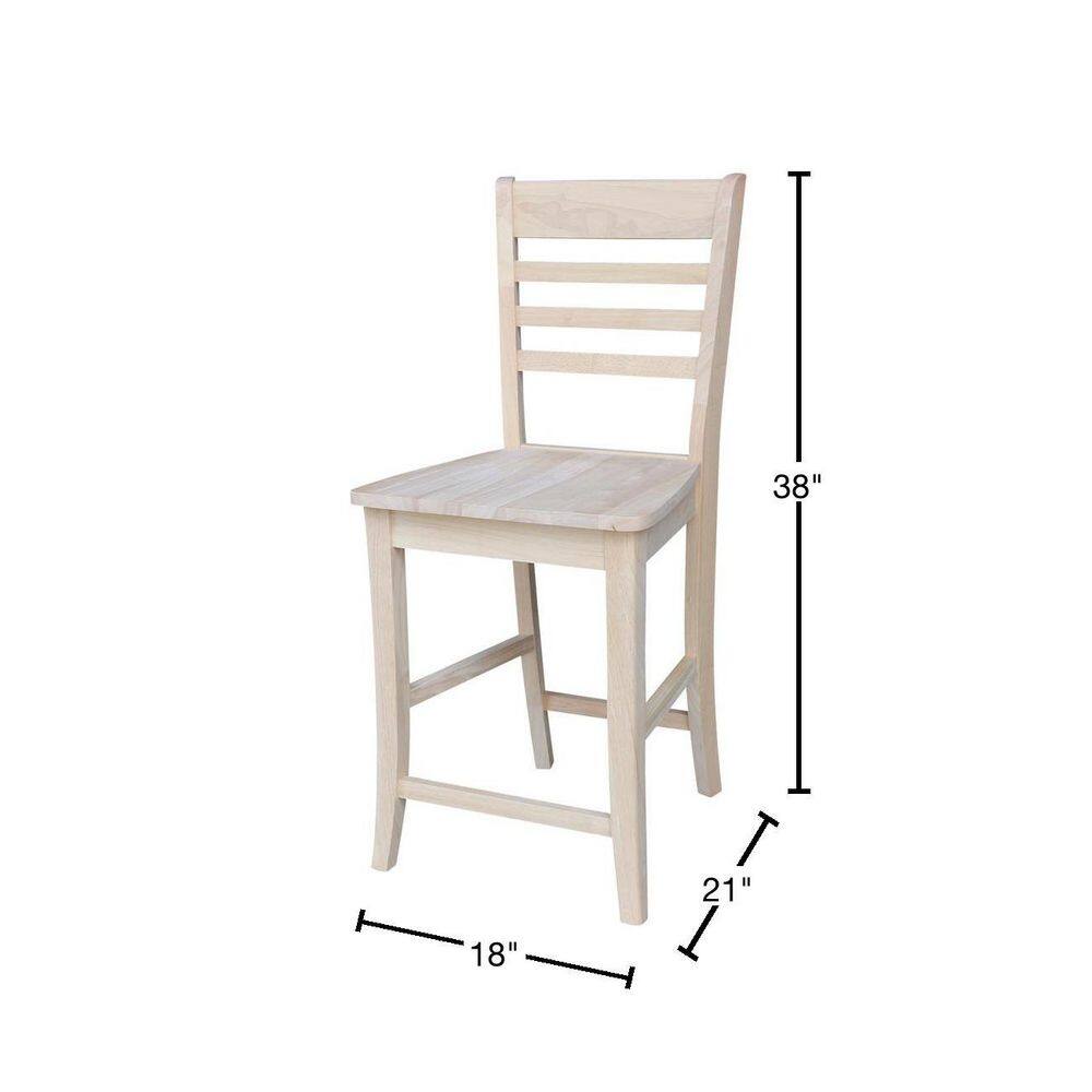 Brown Solid Wood 24" Slatback Stool