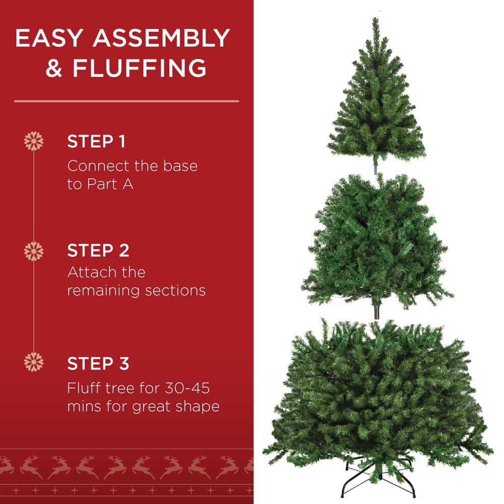 6ft Green Spruce Artificial Christmas Tree with Metal Base
