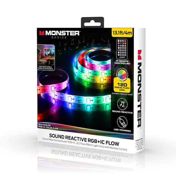 Monster Sound Reactive LED Light Strip 6 12 Multicolor - Office Depot