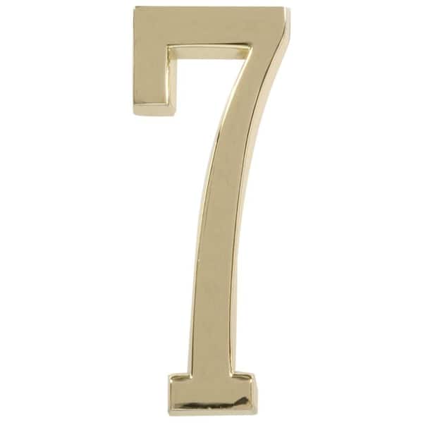 Distinctions 4 in. Brass Plated Number 7