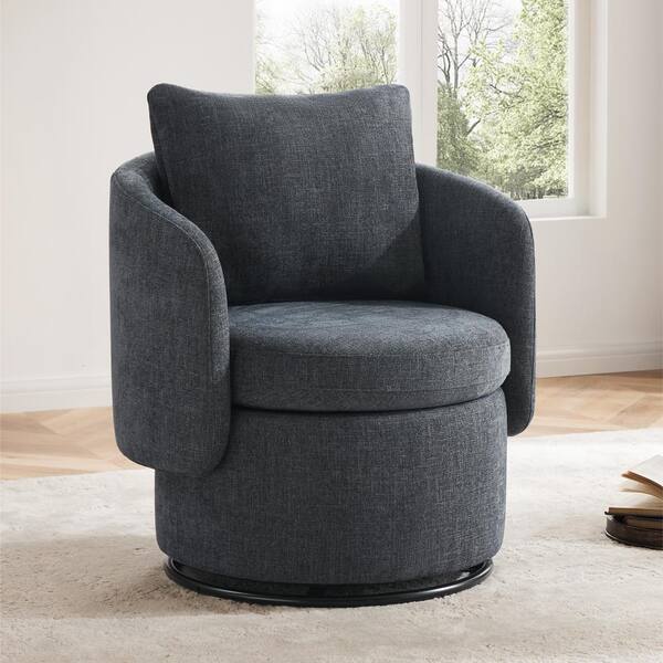 Spruce & Spring Ethan Denim Fabric Modern Swivel Accent Spruce & Spring Ethan Denim Fabric Modern Swivel Accent