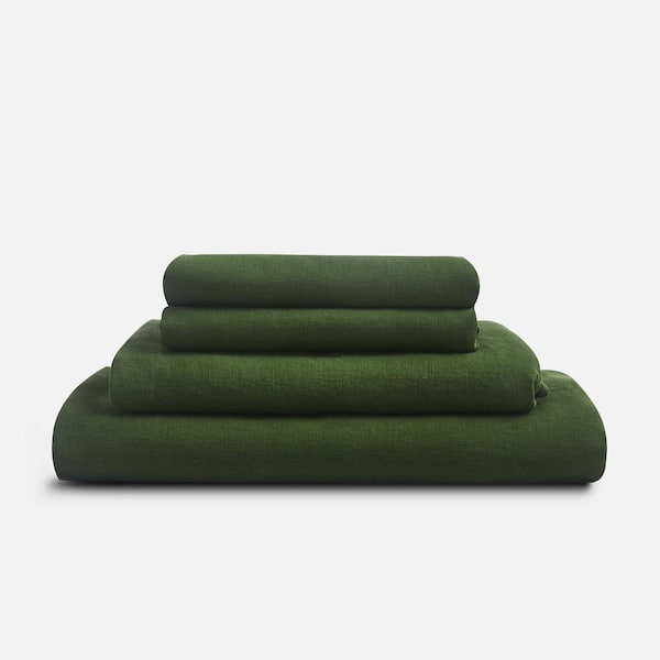 SIJO 4-Piece Forest French Linen Full Sheet Set