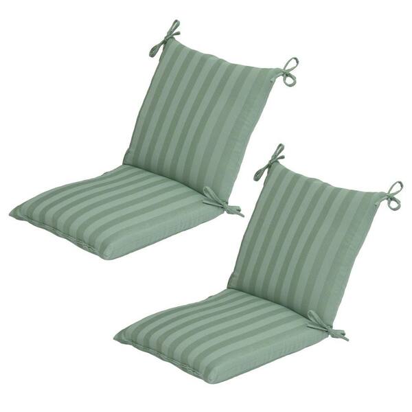 Hampton Bay Bayou Solid Mid Back Outdoor Chair Cushion (2-Pack)