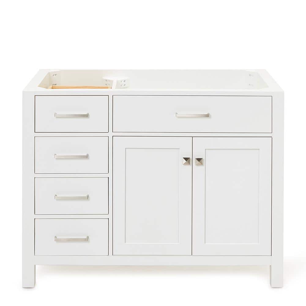 Bristol 42 in. W x 21.5 in. D x 34.5 in. H Freestanding Bath Vanity Cabinet without Top in White price history on PriceWatchPro