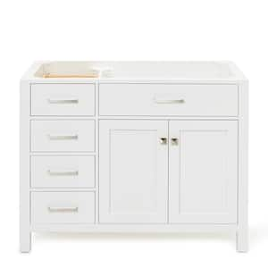 Bristol 42 in. W x 21.5 in. D x 34.5 in. H Freestanding Bath Vanity Cabinet without Top in White