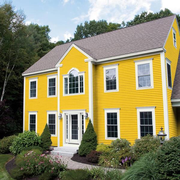 1 gal. #P300-7 Unmellow Yellow Satin Enamel Exterior Paint & Primer