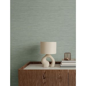 Sheehan Sea Green Faux Grasscloth Textured Non-pasted Paper Wallpaper