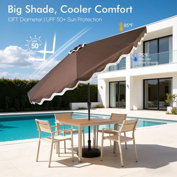 dark brown patio umbrellas Tilt Umbrella | Auto-Tilt, Fade-Proof, Wind Resistant | Commercial Grade | Sunbrella Bay The powder Caodoc 10 ft. Miro Market
