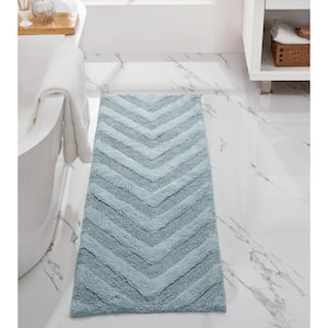Hugo Collection 20 in. x 60 in. Blue 100% Cotton Runner Bath Rug