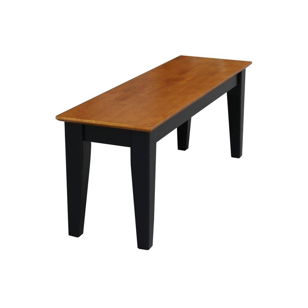 Elegant Shaker-Inspired Dual-Tone Bench in Black and Cherry