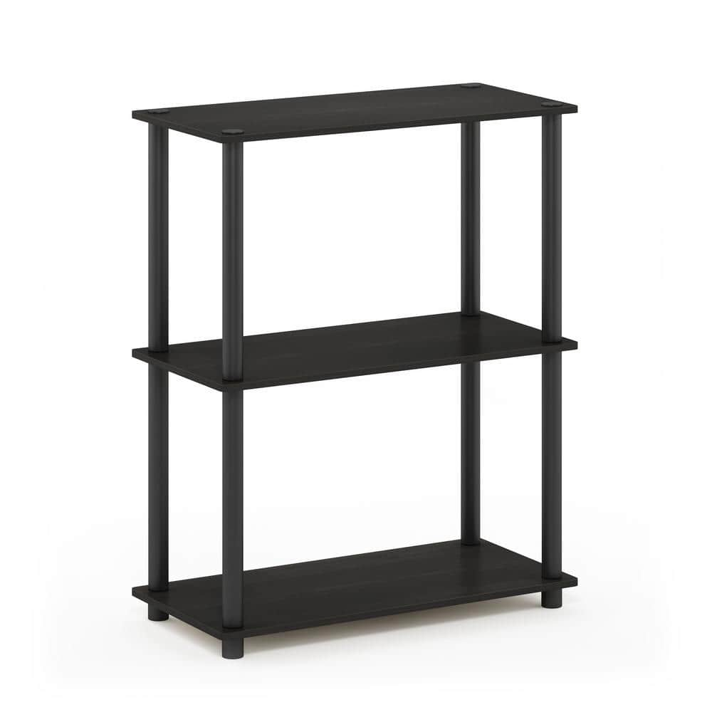 Furinno Multipurpose 23.6 W x 11.6 D x 29.5 H 3-Shelf Freestanding Shelving Unit  Espresso and Black