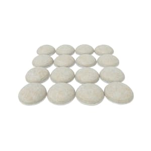 1 in. Beige Round Domed Felt Heavy Duty Self-Adhesive Furniture Pads (16-Pack)