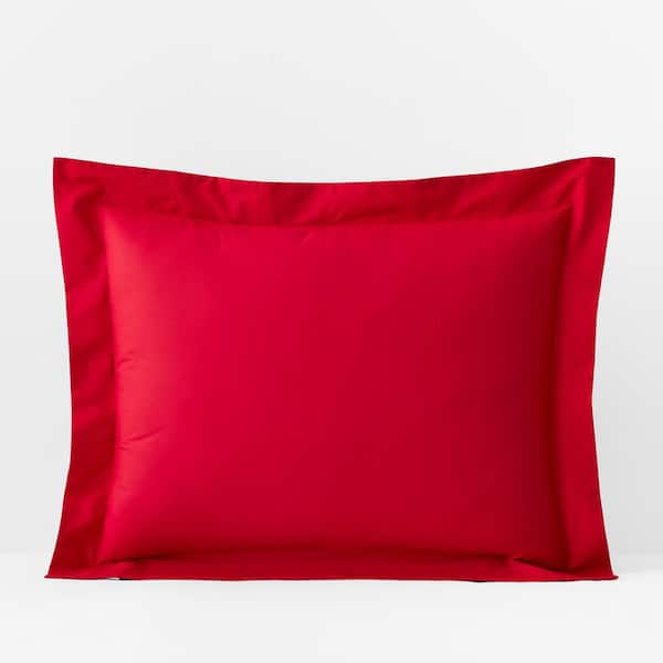 The Company Store Company Essentials Apple Red Organic Cotton Percale Standard Sham