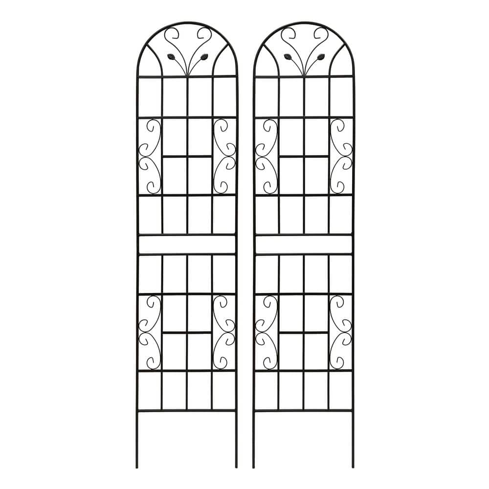 2-Piece Black Metal Garden Trellis 19.7 x 86.7 in. Rustproof Trellis for Climbing Plants Outdoor Rustproof Plant Support price history on PriceWatchPro
