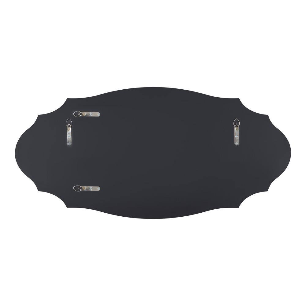 Leanna Black Scalloped Oval Wall Mirror, 20 x 42