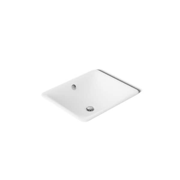 Iron 18.6 in. x 15.75 in. Undermount Bathroom Sink in White Cast Iron