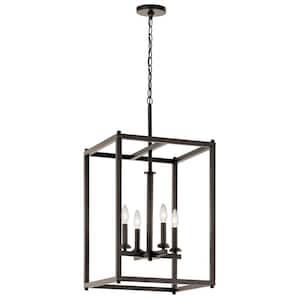 Crosby 4-Light Olde Bronze Contemporary Candle Foyer Pendant Hanging Light