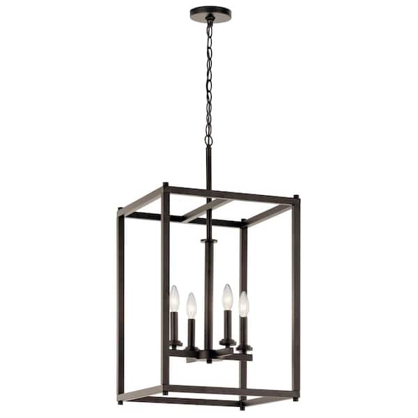 Crosby 4-Light Olde Bronze Contemporary Candle Foyer Pendant Hanging Light
