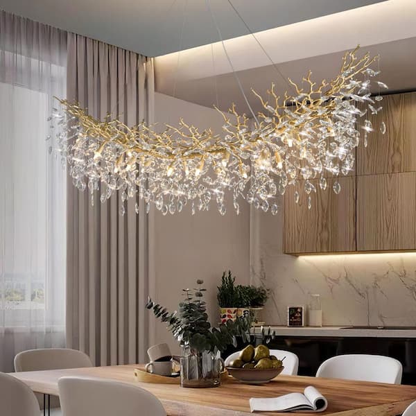YUYI Modern Chandelier 72 in. 20-Light Gold Chandelier for Dinning