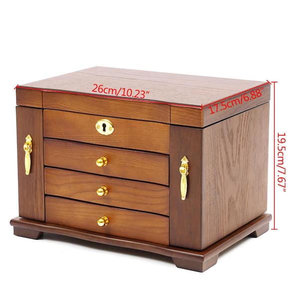 Wood Jewelry Box + Drawers