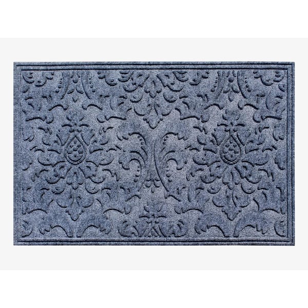 Unbranded A1HC Brocade Dark Grey 24 in. x 36 in. Eco-Poly Scraper Mats with Anti-Slip Fabric Finish and Tire Crumb Backing