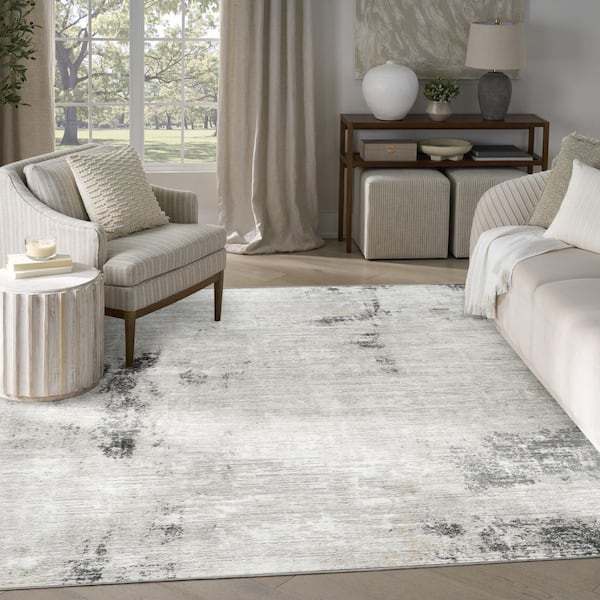 Dekor Grey Charcoal 8 ft. x 10 ft. Abstract Contemporary Area Rug