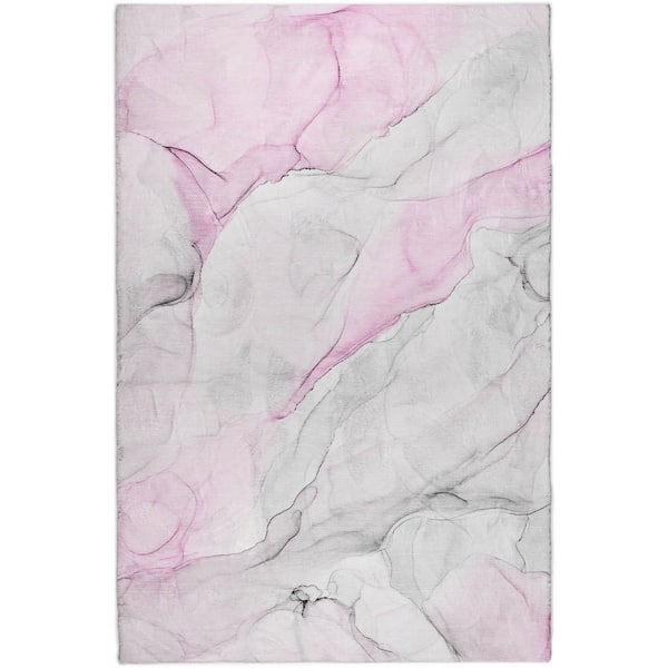 Dream Shag Premium Machine Washable Abstract ADS515 Pink 10 ft. x 14 ft. Area Rug