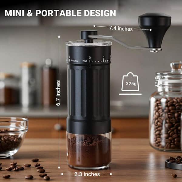JFVKAF Mini Manual Coffee Grinder with 40 Adjustable Grind