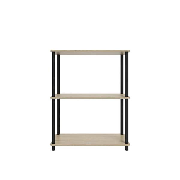 3 Tiers Wood Household Shelving Unit in Natural Oak (23.54 in. W x 29.72 in. H x 11.73 in. D)