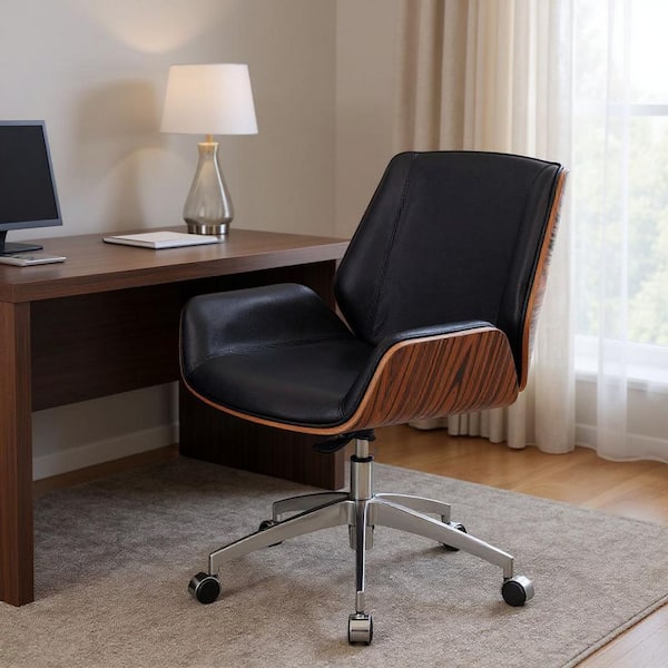 Upholstery Ergonomic Chair in Black, Brown, Silver Armless