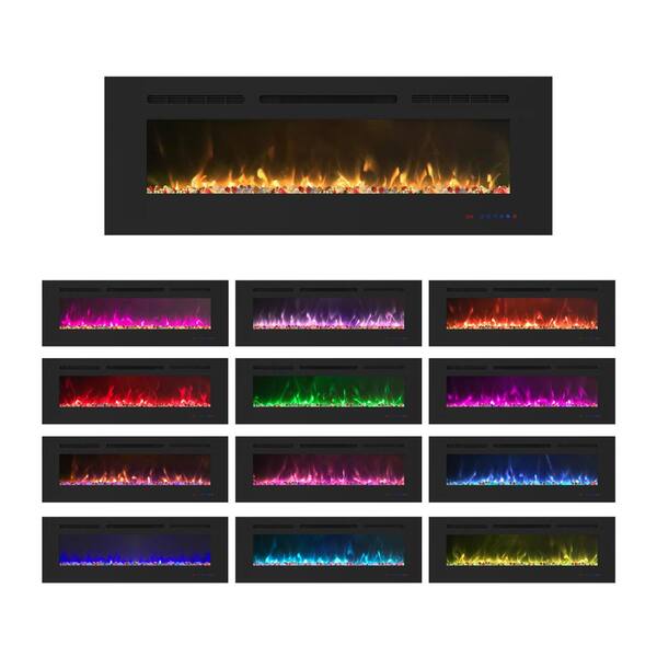 Clihome 42-72 Wall-Mounted w/ RC (1500W) Electric Fireplace - 50 in.