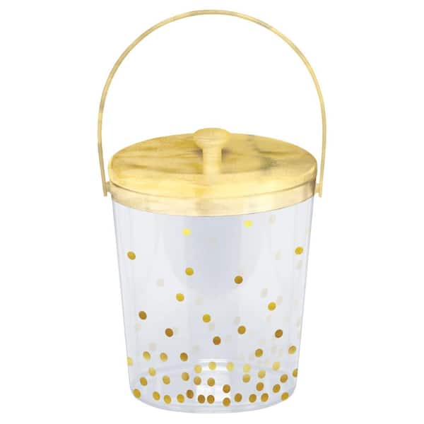 Amscan 9 in. H x 6.5 in. Dia Metallic Gold Polka Dot Plastic Ice Bucket (2-Pack)