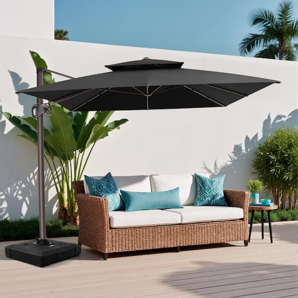 best patio umbrella base with wheels US Weight 75 lb Flat Brown Steel Stand-Alone Patio Umbrella Base, FUB75BRZ