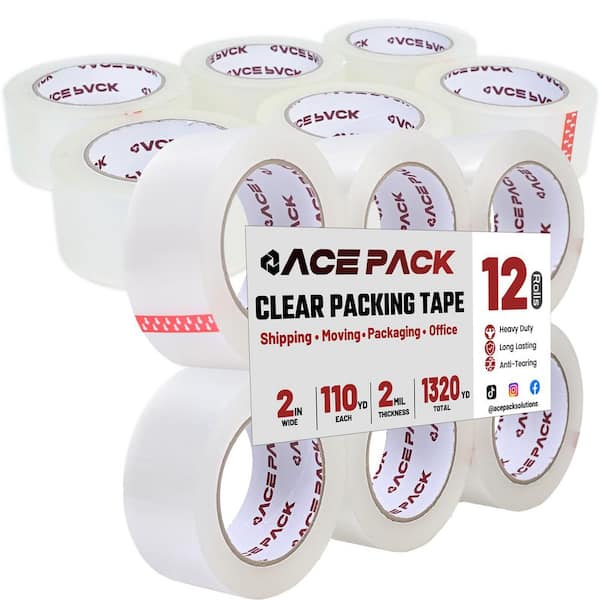 2 in. Wide x 330 ft. Strong Packing Tape for Moving Box es Carton Sealing (12 Rolls)
