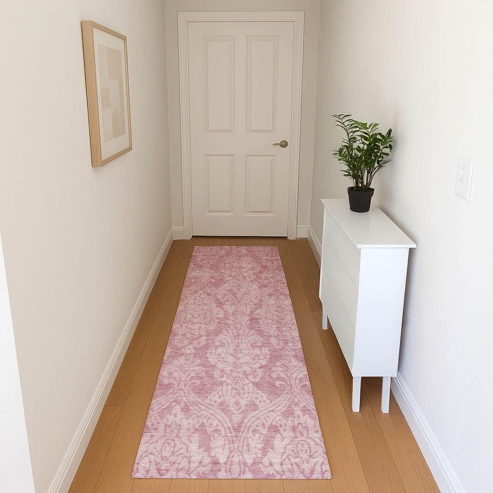 Mayfield Premium Machine Washable Abstract AMF1659 Pink 2 ft. 3 in. x 7 ft. 6 in. Runner Rug price history on PriceWatchPro