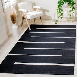 Montauk Black/Ivory 5 ft. x 8 ft. Geometric Lines Area Rug